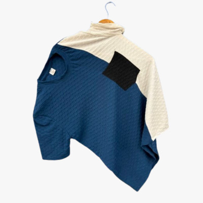 TANNU FAB Colorblock Men Round Neck Blue T-Shirt
