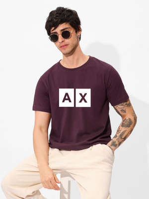 sms creation Graphic Print Men Round Neck Maroon T-Shirt