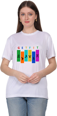 BOOOSTAM PRODUCT Graphic Print Women Round Neck White T-Shirt