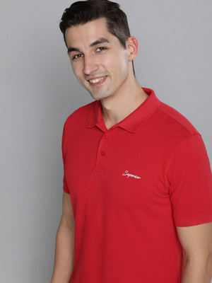 HERE&NOW Solid Men Polo Neck Red T-Shirt