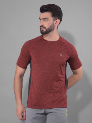 Force NXT Solid Men Round Neck Red T-Shirt