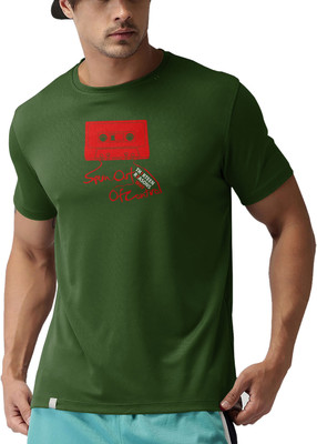 THE PRINT PLATTER Graphic Print Men Round Neck Dark Green T-Shirt