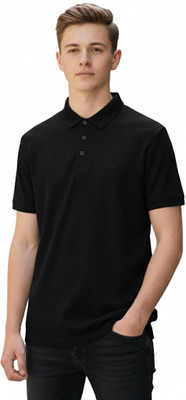 APPLEBOYZ Self Design Men Polo Neck Maroon T-Shirt