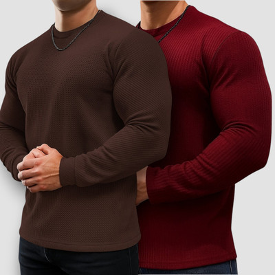 ZeenatFashion Self Design Men Round Neck Multicolor T-Shirt