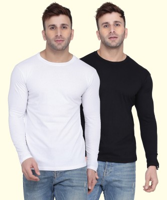 Kroptee Solid Men Round Neck Multicolor T-Shirt