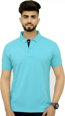 Tshirts Bunker Self Design Men Polo Neck Dark Blue, Blue T-Shirt