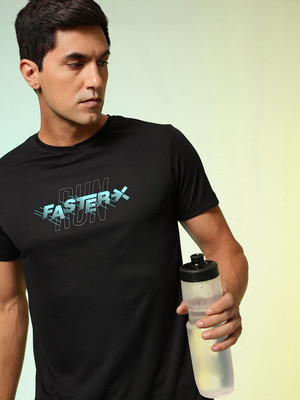 HRX by Hrithik Roshan Solid Men Round Neck Black T-Shirt