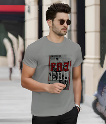 Stargoods Graphic Print Men Round Neck Grey T-Shirt