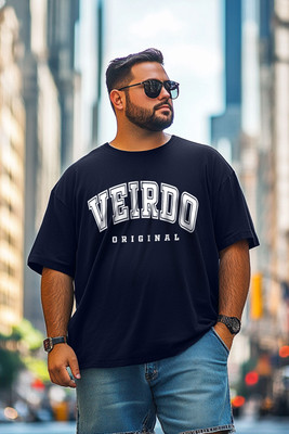 Veirdo Printed Men Round Neck Navy Blue T-Shirt