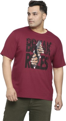 XMEX Graphic Print, Printed Men Round Neck Maroon T-Shirt