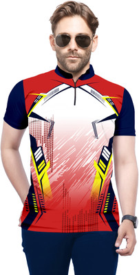 dhaari by unique creation Printed Men Mandarin Collar Multicolor T-Shirt