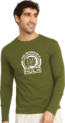 OrrganicChics Typography Men Round Neck Green T-Shirt