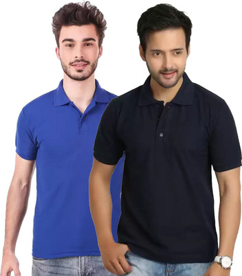 YUALIN CREATION Self Design Men Polo Neck Multicolor T-Shirt