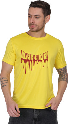 UPTRADE Printed, Typography Men Round Neck Yellow T-Shirt
