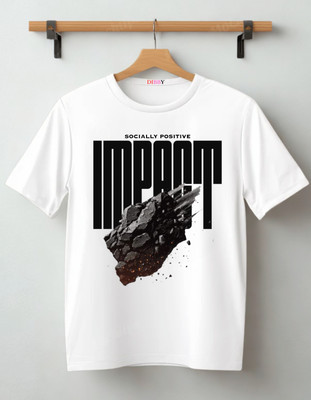 DIBBY Graphic Print Men Round Neck White T-Shirt