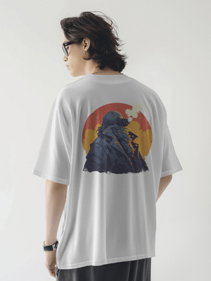 PS ENTERPRISES Printed Men Round Neck White T-Shirt