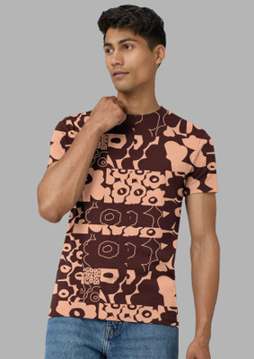 FTX Printed Men Round Neck Brown T-Shirt
