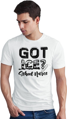 SeBLo Printed Men Round Neck White T-Shirt