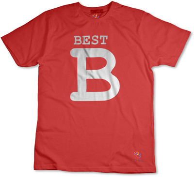 THE PRINT PLATTER Typography Men Round Neck Red T-Shirt
