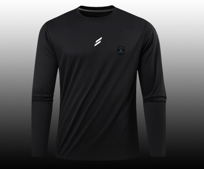 AVOLT Printed Men Round Neck Black T-Shirt