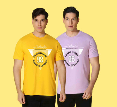 WOOSTRO Typography Men Round Neck Multicolor T-Shirt