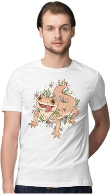 Trendy Samples Printed Men Round Neck White T-Shirt