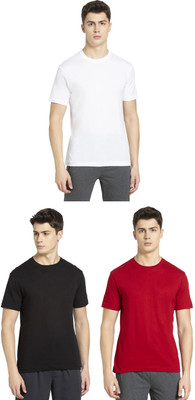 JOCKEY Solid Men Round Neck Black, Red, White T-Shirt