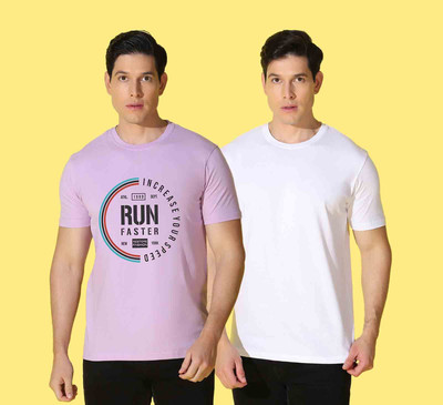 WOOSTRO Printed, Typography Men Round Neck Multicolor T-Shirt