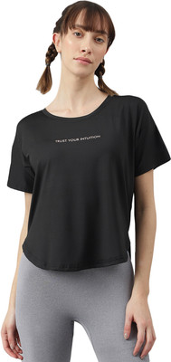 MKH Graphic Print Women Crew Neck Black T-Shirt