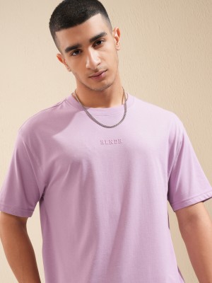 HIGHLANDER Printed Men Round Neck Purple T-Shirt