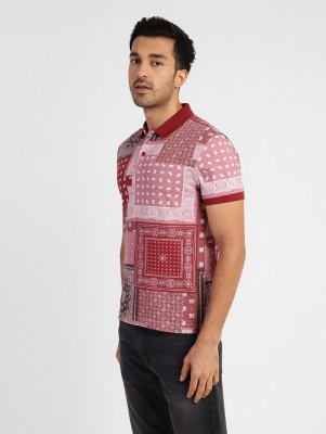 LEVI'S Printed Men Polo Neck Red T-Shirt