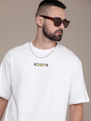 Roadster Printed, Typography Men Round Neck White T-Shirt
