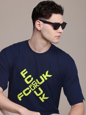 FCUK Printed Men Round Neck Blue T-Shirt