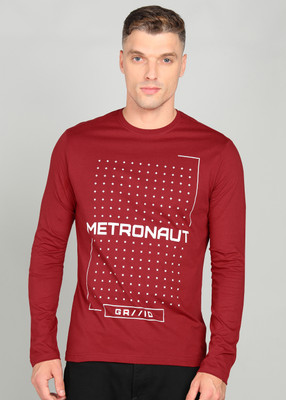 METRONAUT Printed Men Round Neck Red T-Shirt