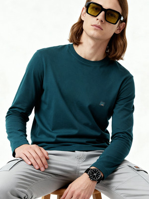 Damensch Printed Men Round Neck Dark Green T-Shirt