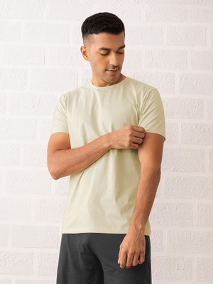 XYXX Solid Men Round Neck White T-Shirt
