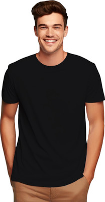 UrGear Solid Men Round Neck Black T-Shirt