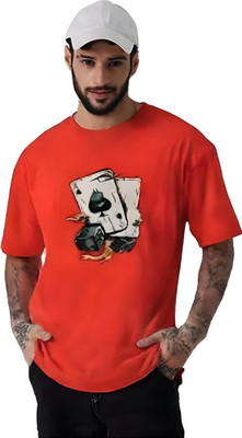 COPEHHI Printed Men Round Neck Red T-Shirt