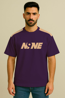 Culish Trend Printed Men Round Neck Purple T-Shirt