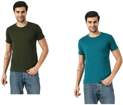 KAVYA Solid Men Round Neck Multicolor T-Shirt