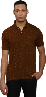 Allen Solly Printed Men Polo Neck Brown T-Shirt