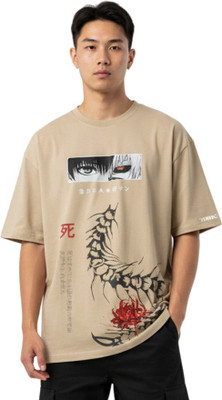 YumeClothing Printed Men Round Neck White T-Shirt