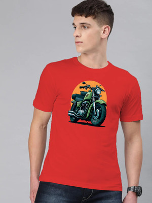 JP Creation Printed Men Round Neck Red T-Shirt