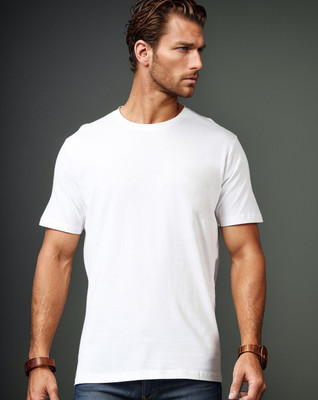 BlueFicus Solid Men Round Neck White T-Shirt