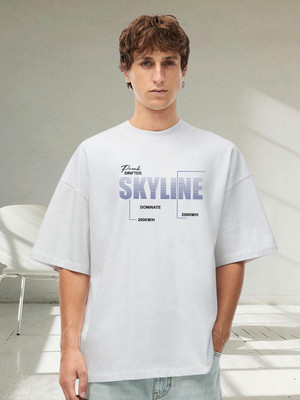 Pronk Printed Men Round Neck White T-Shirt