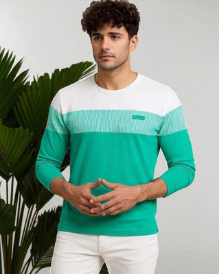 TrendShaper Printed Men Round Neck Green T-Shirt