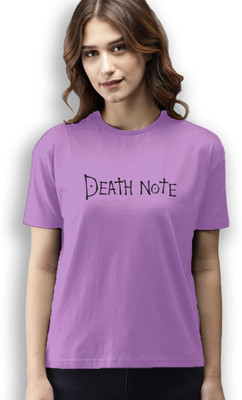 INFIRAX Typography Women Round Neck Purple T-Shirt