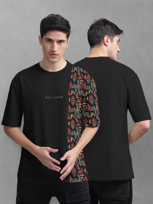 Bullmer Typography Men Round Neck Black T-Shirt