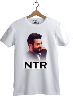 Think Tech Printed Men Round Neck White T-Shirt