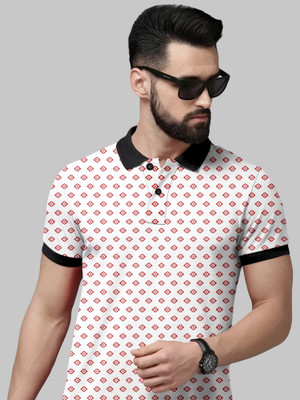 FTX Printed Men Polo Neck Red T-Shirt